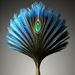 peacock feather on a white background created with ai