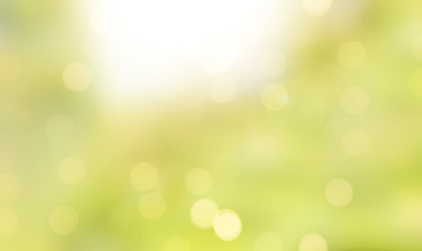 Yellow and green bokeh. Defocus background. Can be used as an overlay.