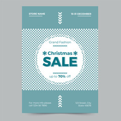 Fashion Christmas Sale Flyer Template. A clean, modern, and high-quality design of Flyer vector design. Editable and customize template flyer