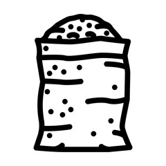grain canvas bag wheat line icon vector illustration