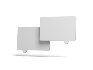 Chat icon isolated on white background. Empty. Speech bubble. Blank. Message. 3d illustration.