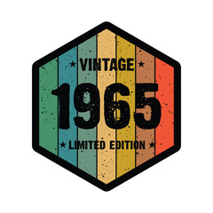 1965 Vintage Retro Limited Edition t shirt Design Vector