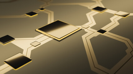 Technology background CPU central processing unit on circuit board, AI futuristic micro processor concept