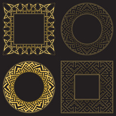 Pattern. Postcard. Venzel, decorative frame. Logo, template, labels and icons. Vector.