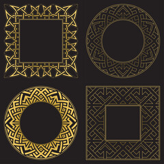 Pattern. Postcard. Venzel, decorative frame. Logo, template, labels and icons. Vector.