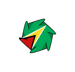 Guyana flag icon, illustration of national flag design with elegance concept, perfect for independence design