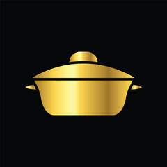 gold friying pan, icon, vector, template, design, flat,logo, collection