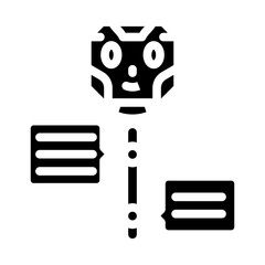 dialog chat bot glyph icon vector illustration