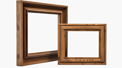 Wooden frame set isolated on white background. Generative AI