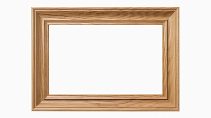 Wooden picture frame isolated on white background. Generative AI