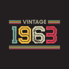 1963 vintage retro t shirt design, vector