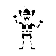 elf cute xmas glyph icon vector illustration