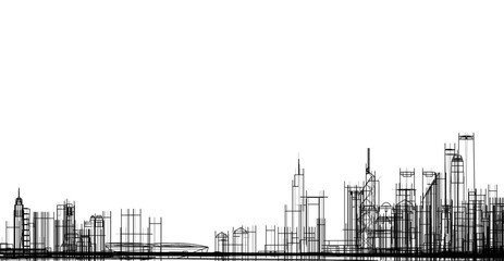 Fototapeta na wymiar abstract city skyline