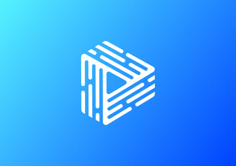 Geometric play media icon with data transfer symbol