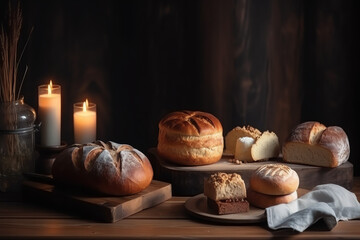 Obraz na płótnie Canvas Classic Handmade breads with wholesome natural ingredients
