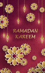 Fototapeta na wymiar Ramadan Kareem design on Islamic background