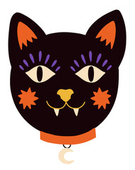 Halloween party holiday pumpkin spooky elements vector