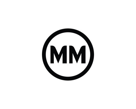 Mm logo monogram with horn shape style design Vector Image