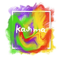 Karma Colorful Painting Blobs Square Frame Text