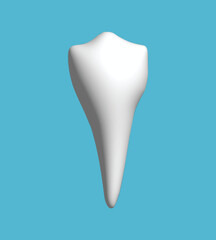 tooth icon on white 3d vector dentist logo