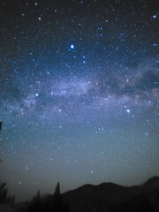 starry night sky, milky way, summer triangle