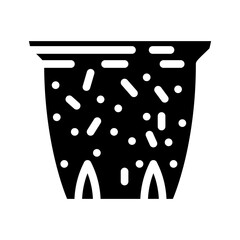 paper pulp pot garden tool glyph icon vector illustration