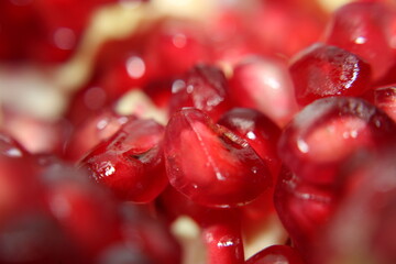 pomegranate seeds close up