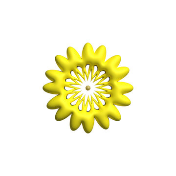 3D flower isolated