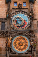 Fototapeta na wymiar The medieval astronomical clock in the Old Town square in Prague, Czechia