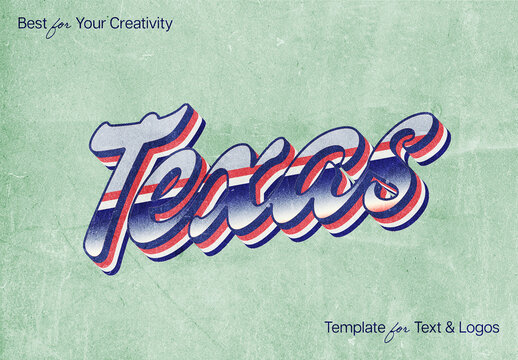 Texas Vintage Text Effect Mockup