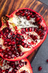 pomegranate fruit fresh food snack on the table copy space food background rustic top view 