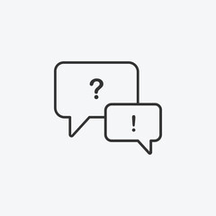 Vector illustration of chat icon. Help, question symbol.