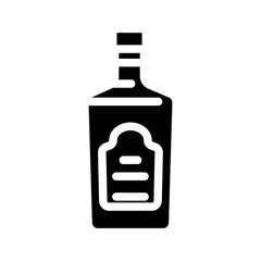Obraz premium vodka drink bottle glyph icon vector illustration