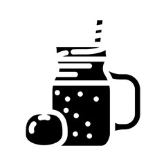 orange juice smoothie drink glyph icon vector illustration