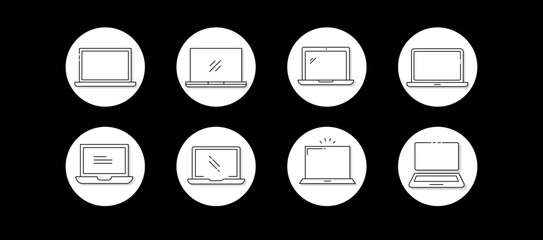 Streamlined Laptop Icons for Professional and Creative Projects