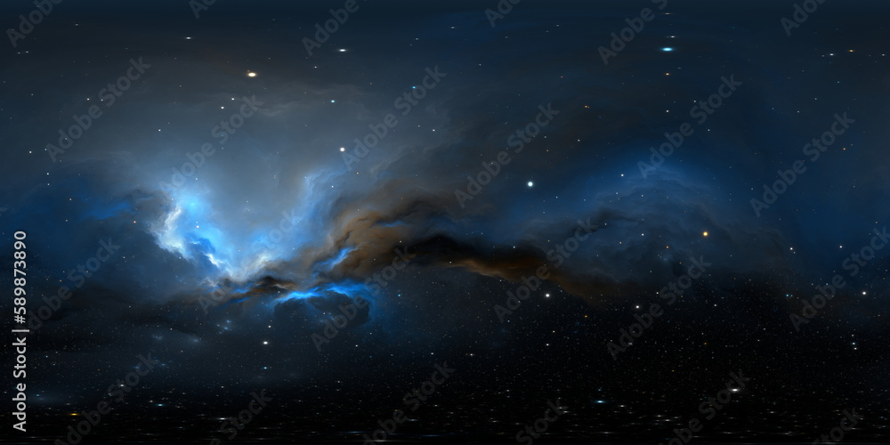 Canvas Prints 360 degree stellar system and gas nebula. panorama, environment 360 hdri map. equirectangular projec