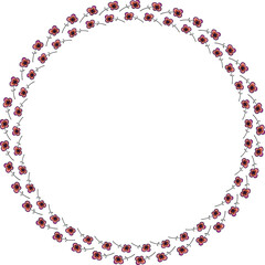 Obraz premium Beautiful round pattern with small flowers. Vector file for designs.