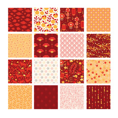 Lunar new year holiday vector seamless pattern 