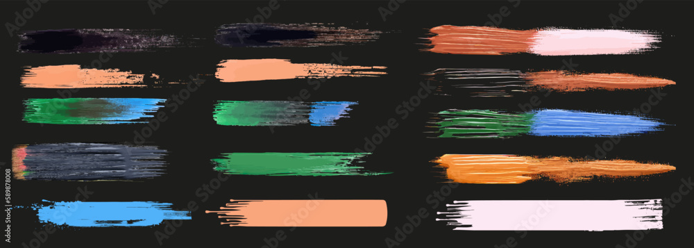Poster highlight brush strokes is isolated on a white background. brush stain or permanent marker pen strok