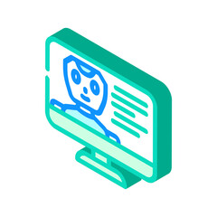 virtual chat bot isometric icon vector illustration