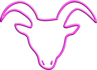 3d pink Zodiac sign Capricorn