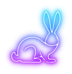 Set of rabbit neon