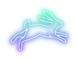Set of rabbit neon