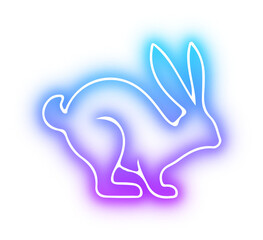 Obraz premium Set of rabbit neon