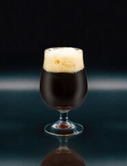glass od dark craft beer 