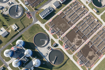Aerial view of the waste water treatment plant