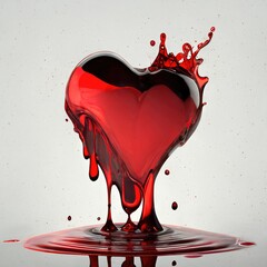 Overflowing Emotions: A Heart's Crimson Release