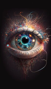 Tangled Eyeball: A Highly Detailed and Photo-Realistic Electrifying Image