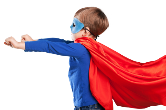 Cute Child boy in superhero costume