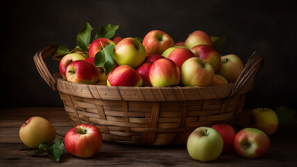 Naklejka na ściany i meble Abundant Basket of Apples